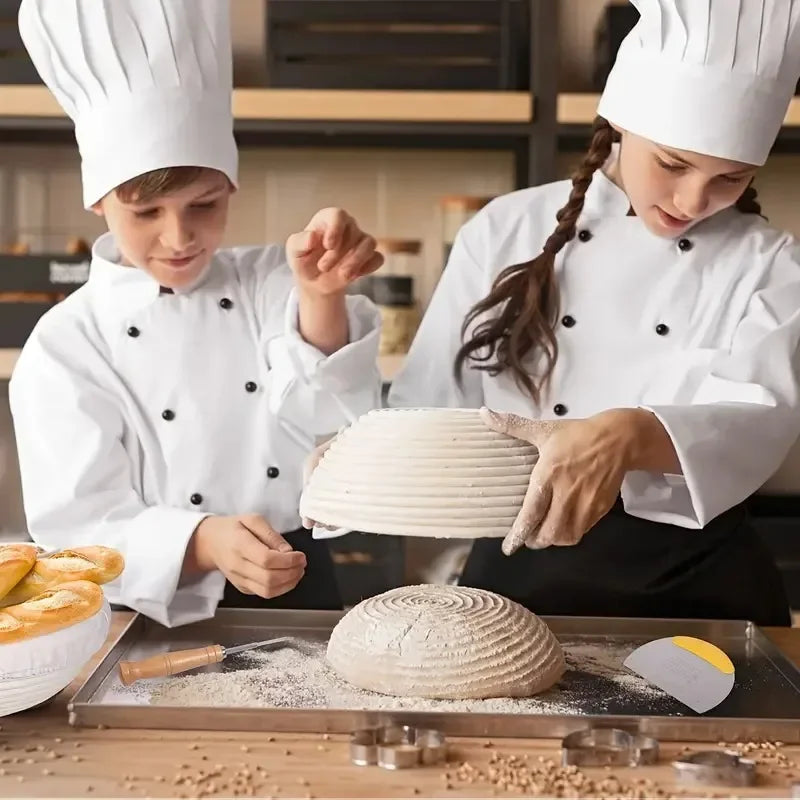 Sourdough Bread Baking Kit – Banneton Proofing Basket Set with Dough Scraper, Mat & Pastry Tools – Perfect Gift for Beginners