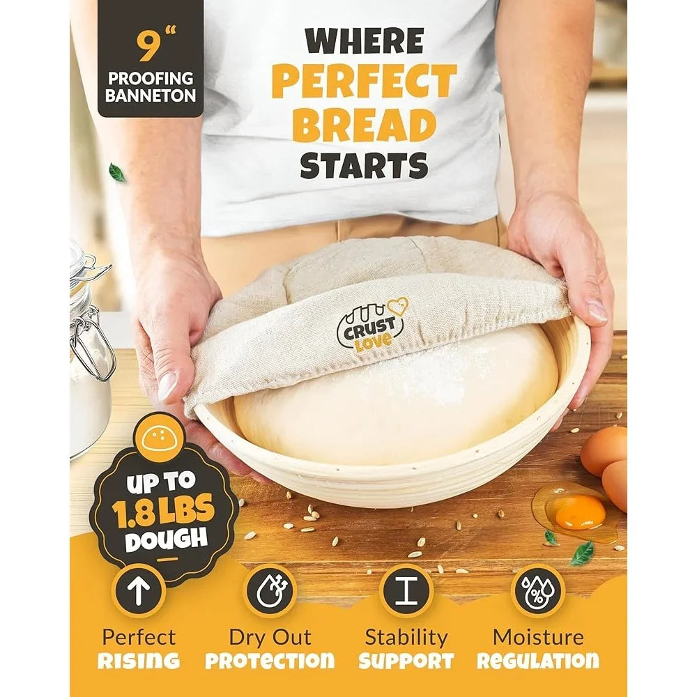 Complete Sourdough Starter Kit – Dutch Oven, Banneton Basket & Baking Tools | Perfect Gift for Bread Lovers