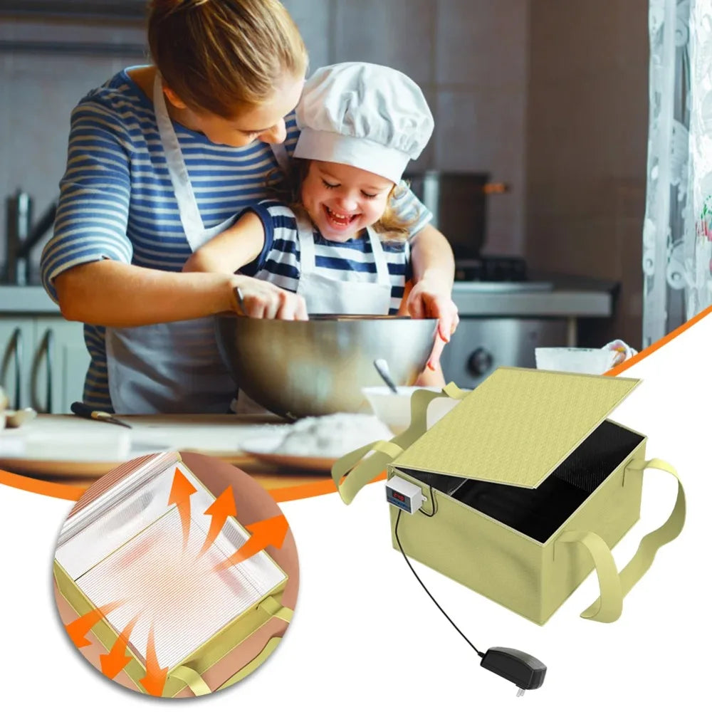 HeatNest- Dough Proofing Box with Heating Pad Foldable Bread Proofer Precise Temperature Control Sourdough Starter Box
